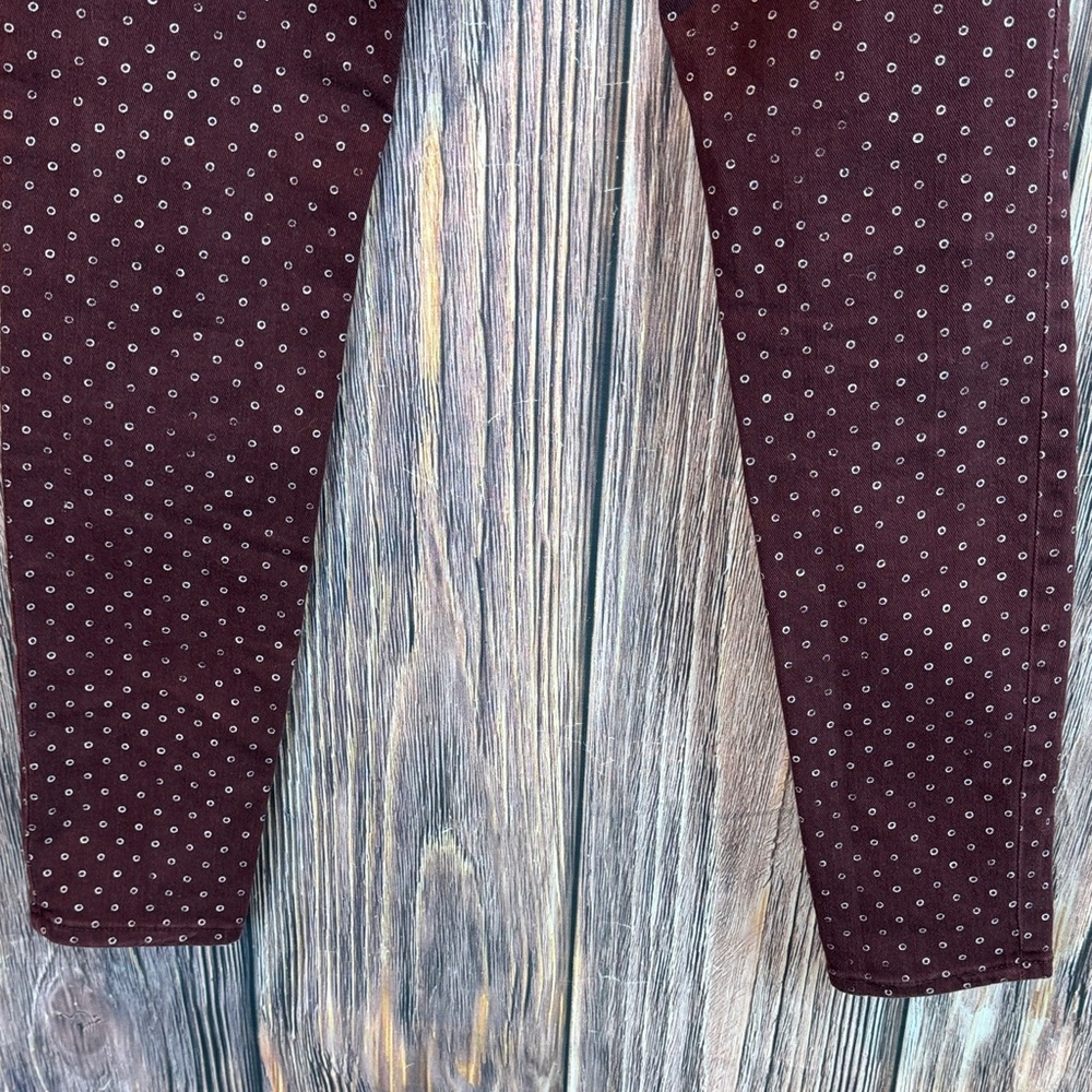 Roxy Maroon Polka Dot Skinny Jeans - Picture 9 of 9
